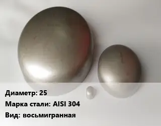 Заглушка нержавеющая 25 Сталь: AISI 304 восьмигранная